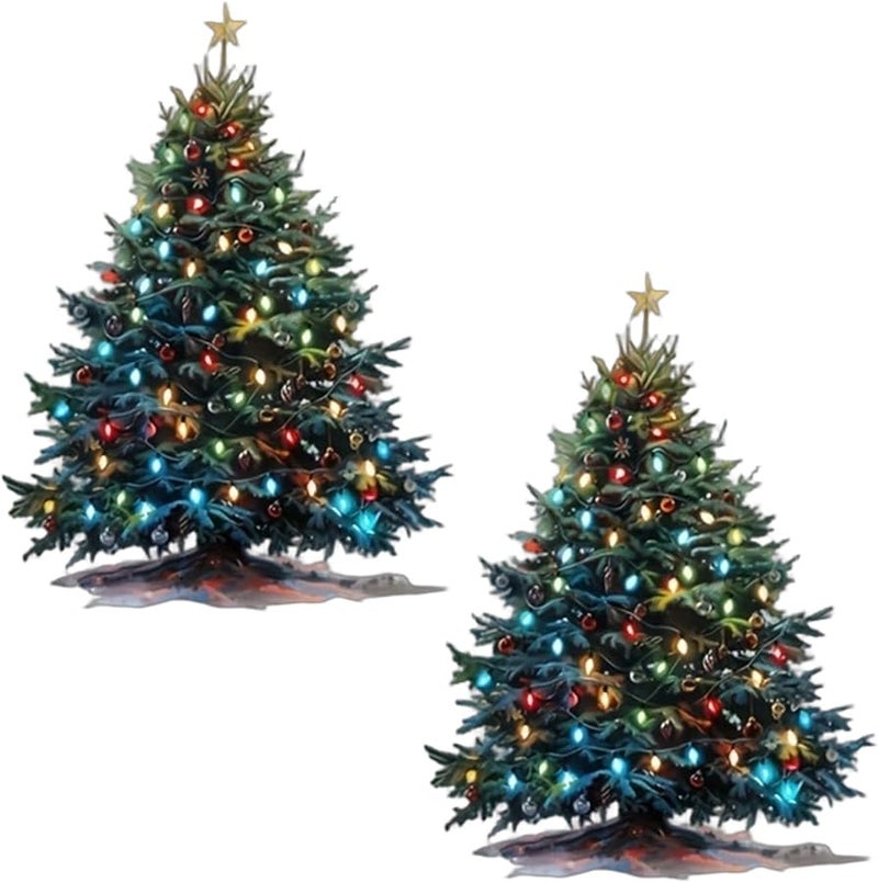 Christmas Window Cling Stickers Pine Needle Ball Decorations For Glass Holiday Party - Image 1